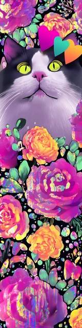 Free unique bookmark featuring a beautiful cat in a garden